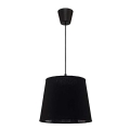Duolla - Lestenec na vrvici SOLO 1xE27/40W/230V pr. 24 cm črna