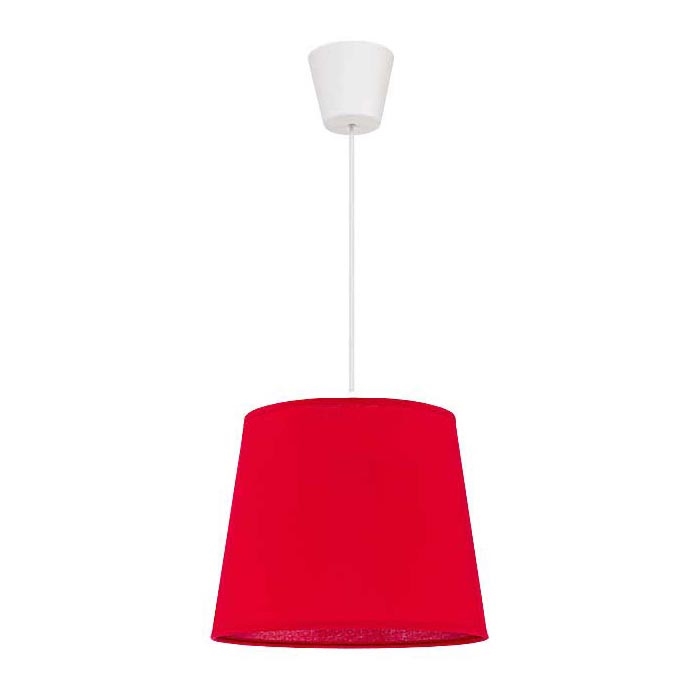Duolla - Lestenec na vrvici SOLO 1xE27/40W/230V pr. 24 cm rdeča