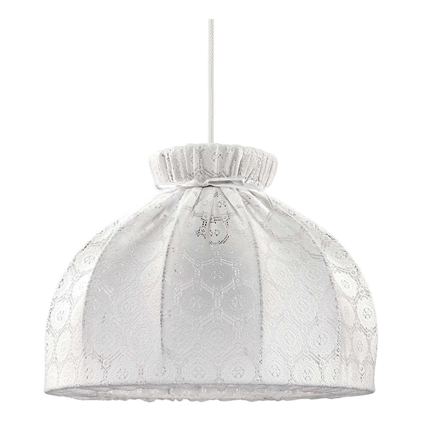 Duolla - Lestenec na vrvici SYMPHONY 1xE27/40W/230V pr. 38 cm bela