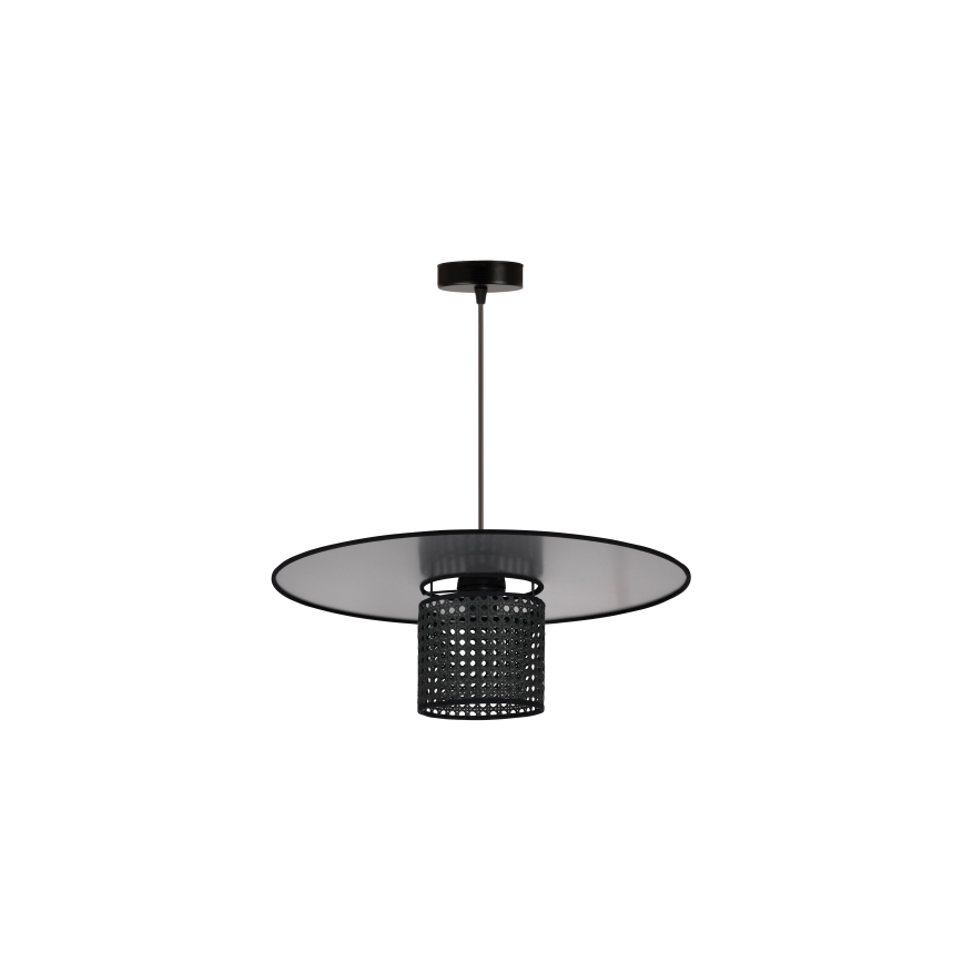 Duolla - Lestenec na vrvici TOKYO RATTAN 1xE27/15W/230V pr. 50 cm črna/srebrna
