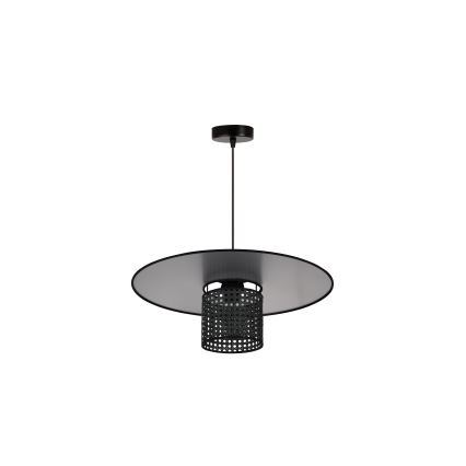 Duolla - Lestenec na vrvici TOKYO RATTAN 1xE27/15W/230V pr. 50 cm črna/srebrna