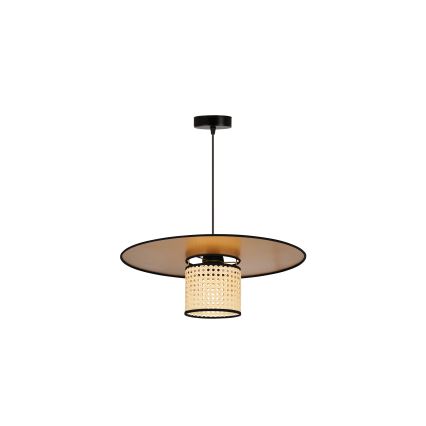 Duolla - Lestenec na vrvici TOKYO RATTAN 1xE27/15W/230V pr. 50 cm zlata/ratan