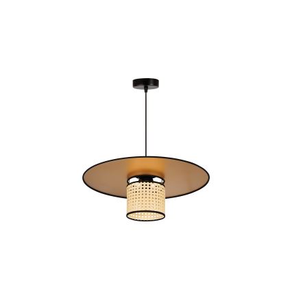 Duolla - Lestenec na vrvici TOKYO RATTAN 1xE27/15W/230V pr. 50 cm zlata/ratan