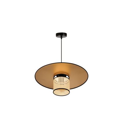Duolla - Lestenec na vrvici TOKYO RATTAN 1xE27/15W/230V pr. 50 cm zlata/ratan