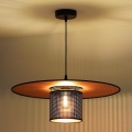 Duolla - Lestenec na vrvici TOKYO SHINY 1xE27/15W/230V pr. 50 cm črna/baker