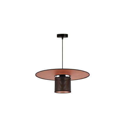 Duolla - Lestenec na vrvici TOKYO SHINY 1xE27/15W/230V pr. 50 cm črna/baker