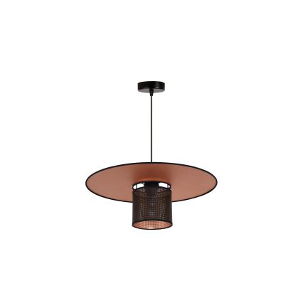 Duolla - Lestenec na vrvici TOKYO SHINY 1xE27/15W/230V pr. 50 cm črna/baker