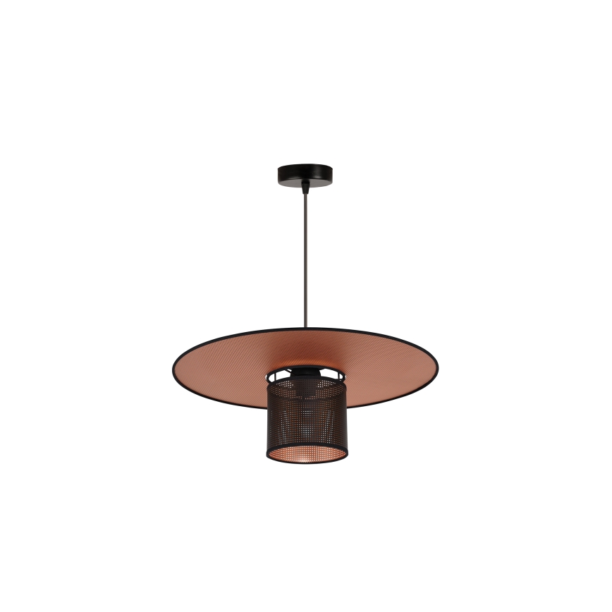 Duolla - Lestenec na vrvici TOKYO SHINY 1xE27/15W/230V pr. 50 cm črna/baker