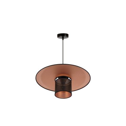 Duolla - Lestenec na vrvici TOKYO SHINY 1xE27/15W/230V pr. 50 cm črna/baker