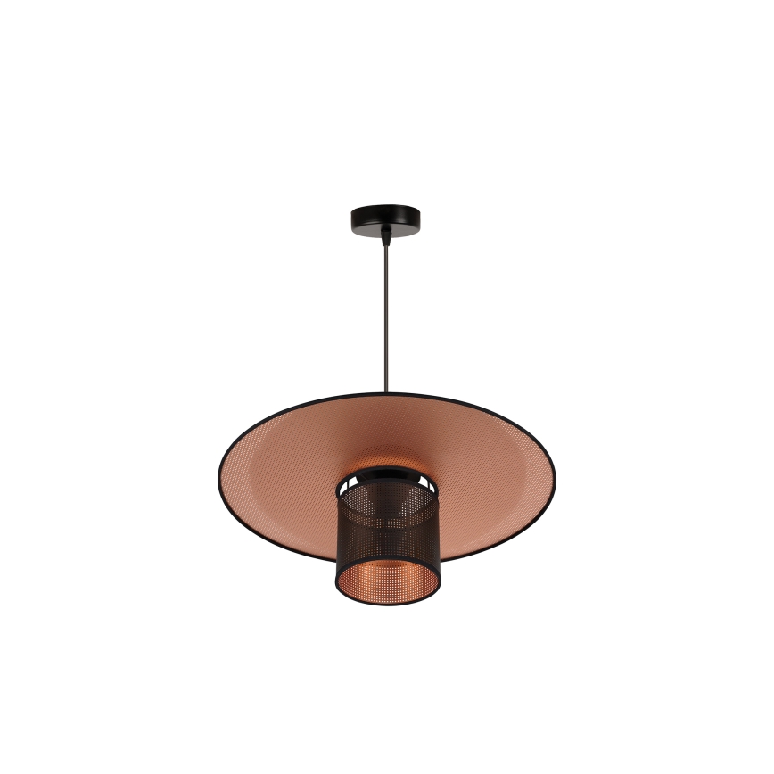 Duolla - Lestenec na vrvici TOKYO SHINY 1xE27/15W/230V pr. 50 cm črna/baker