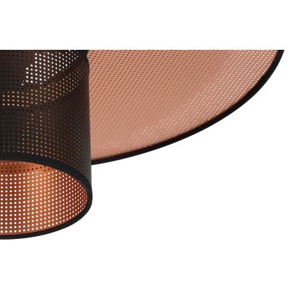 Duolla - Lestenec na vrvici TOKYO SHINY 1xE27/15W/230V pr. 50 cm črna/baker