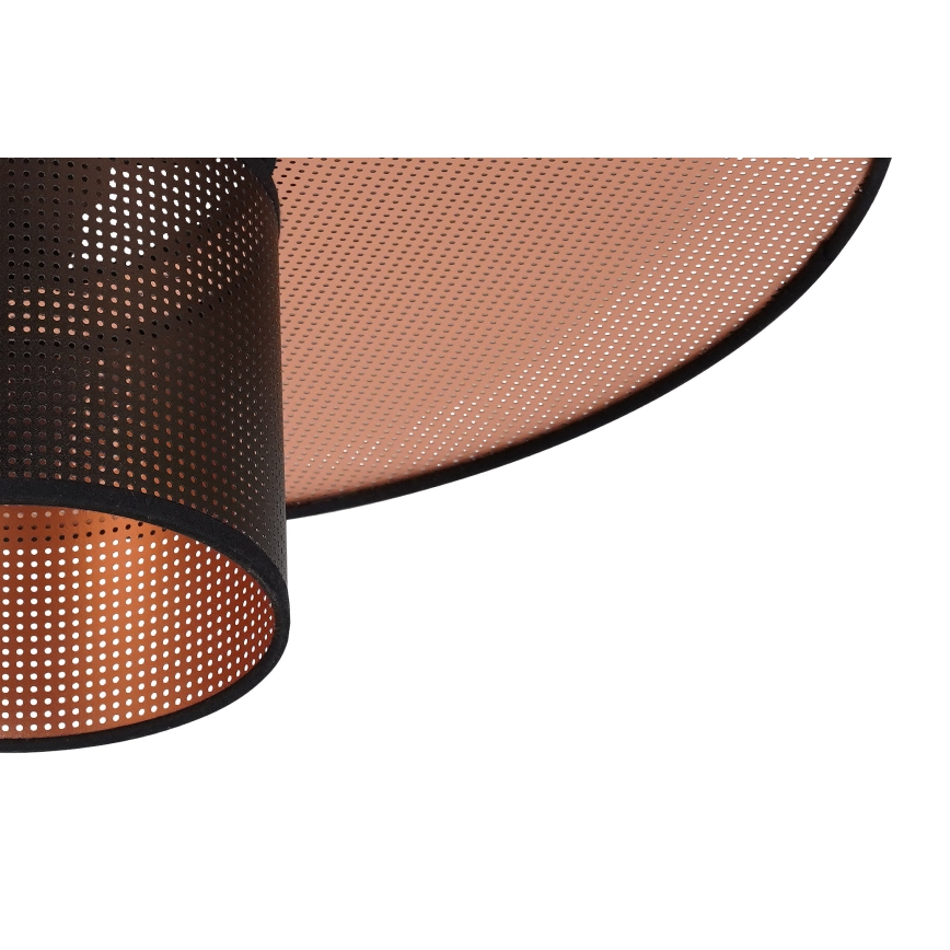 Duolla - Lestenec na vrvici TOKYO SHINY 1xE27/15W/230V pr. 50 cm črna/baker