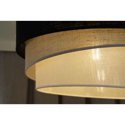 Duolla - Lestenec na vrvici TRIO 1xE27/15W/230V pr. 45 cm črna/siva/bela