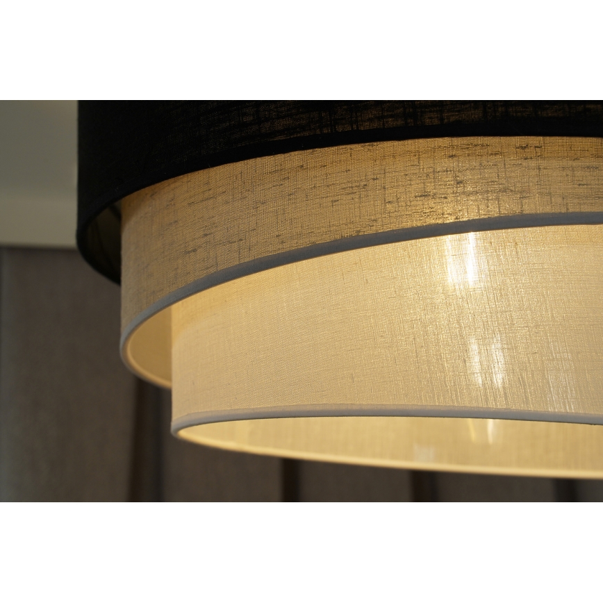 Duolla - Lestenec na vrvici TRIO 1xE27/15W/230V pr. 45 cm črna/siva/bela