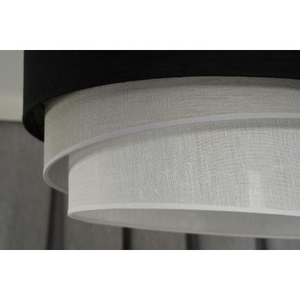 Duolla - Lestenec na vrvici TRIO 1xE27/15W/230V pr. 45 cm črna/siva/bela