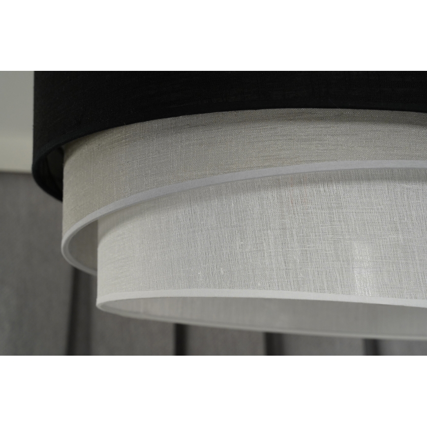 Duolla - Lestenec na vrvici TRIO 1xE27/15W/230V pr. 45 cm črna/siva/bela