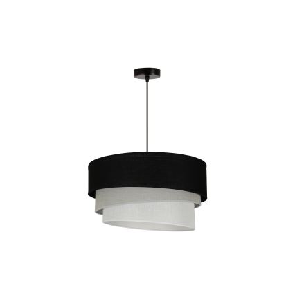 Duolla - Lestenec na vrvici TRIO 1xE27/15W/230V pr. 45 cm črna/siva/bela