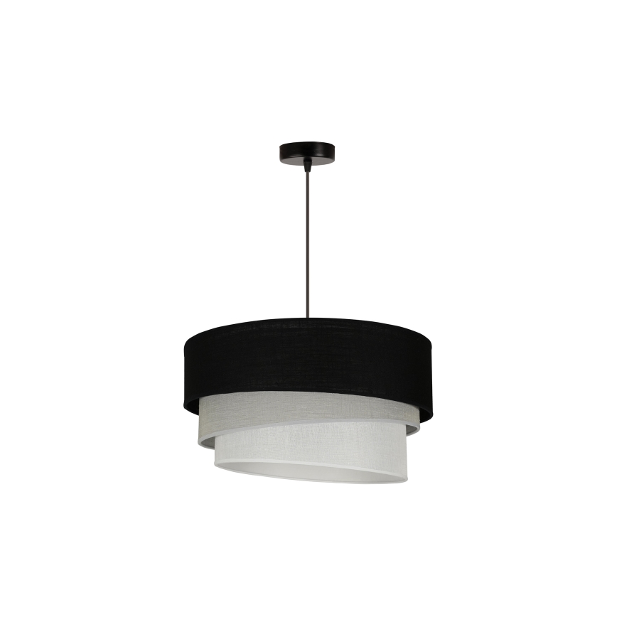Duolla - Lestenec na vrvici TRIO 1xE27/15W/230V pr. 45 cm črna/siva/bela