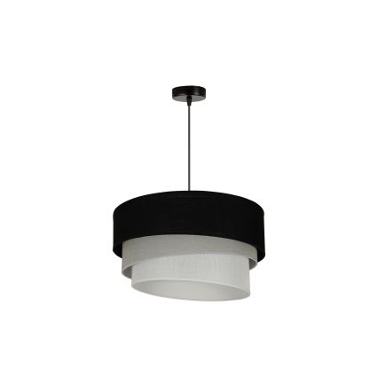 Duolla - Lestenec na vrvici TRIO 1xE27/15W/230V pr. 45 cm črna/siva/bela