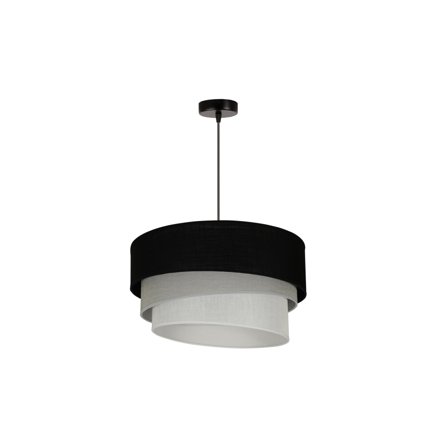 Duolla - Lestenec na vrvici TRIO 1xE27/15W/230V pr. 45 cm črna/siva/bela