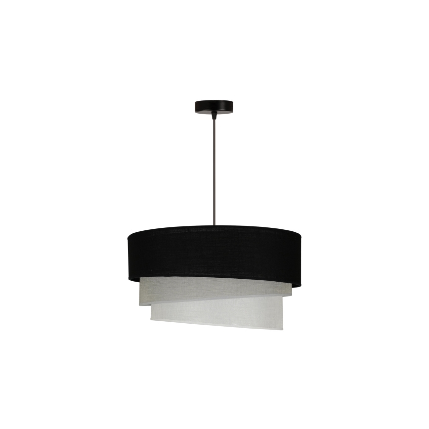 Duolla - Lestenec na vrvici TRIO 1xE27/15W/230V pr. 45 cm črna/siva/bela