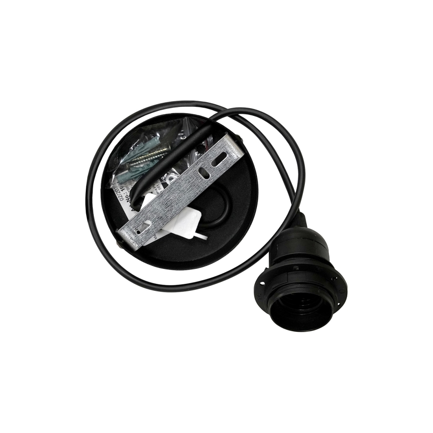 Duolla - Lestenec na vrvici TRIO 1xE27/15W/230V pr. 45 cm črna/siva/bela