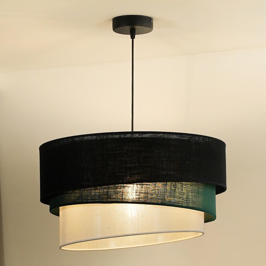 Duolla - Lestenec na vrvici TRIO 1xE27/15W/230V pr. 45 cm črna/zelena/bela