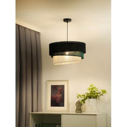 Duolla - Lestenec na vrvici TRIO 1xE27/15W/230V pr. 45 cm črna/zelena/bela