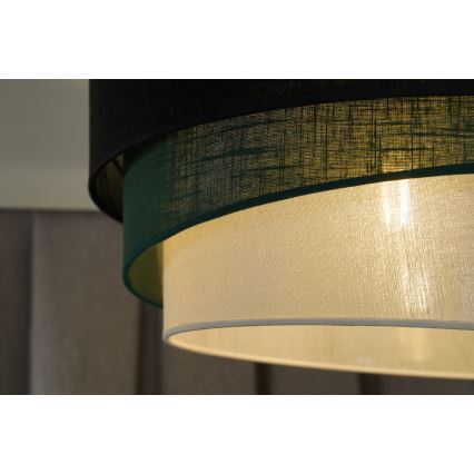Duolla - Lestenec na vrvici TRIO 1xE27/15W/230V pr. 45 cm črna/zelena/bela