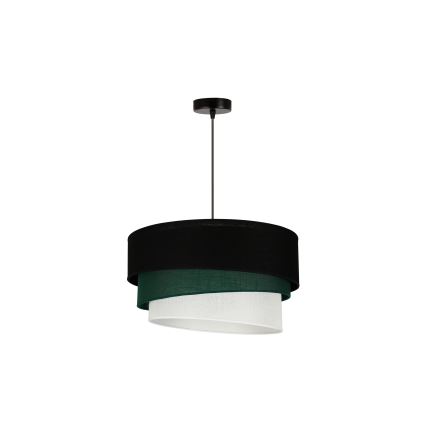 Duolla - Lestenec na vrvici TRIO 1xE27/15W/230V pr. 45 cm črna/zelena/bela
