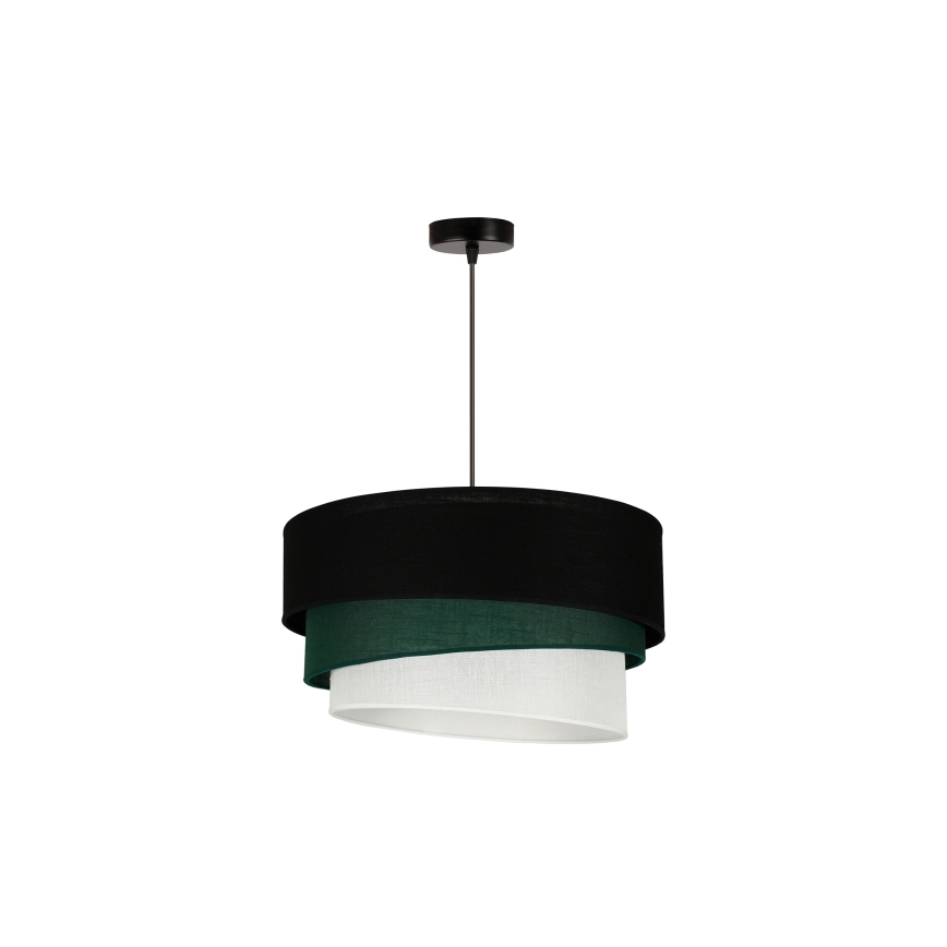 Duolla - Lestenec na vrvici TRIO 1xE27/15W/230V pr. 45 cm črna/zelena/bela