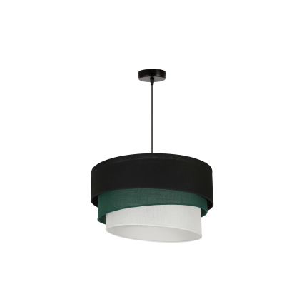 Duolla - Lestenec na vrvici TRIO 1xE27/15W/230V pr. 45 cm črna/zelena/bela