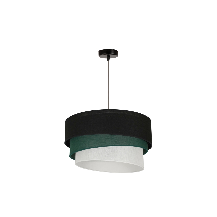 Duolla - Lestenec na vrvici TRIO 1xE27/15W/230V pr. 45 cm črna/zelena/bela