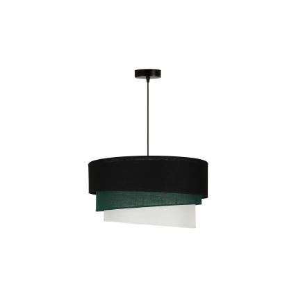 Duolla - Lestenec na vrvici TRIO 1xE27/15W/230V pr. 45 cm črna/zelena/bela