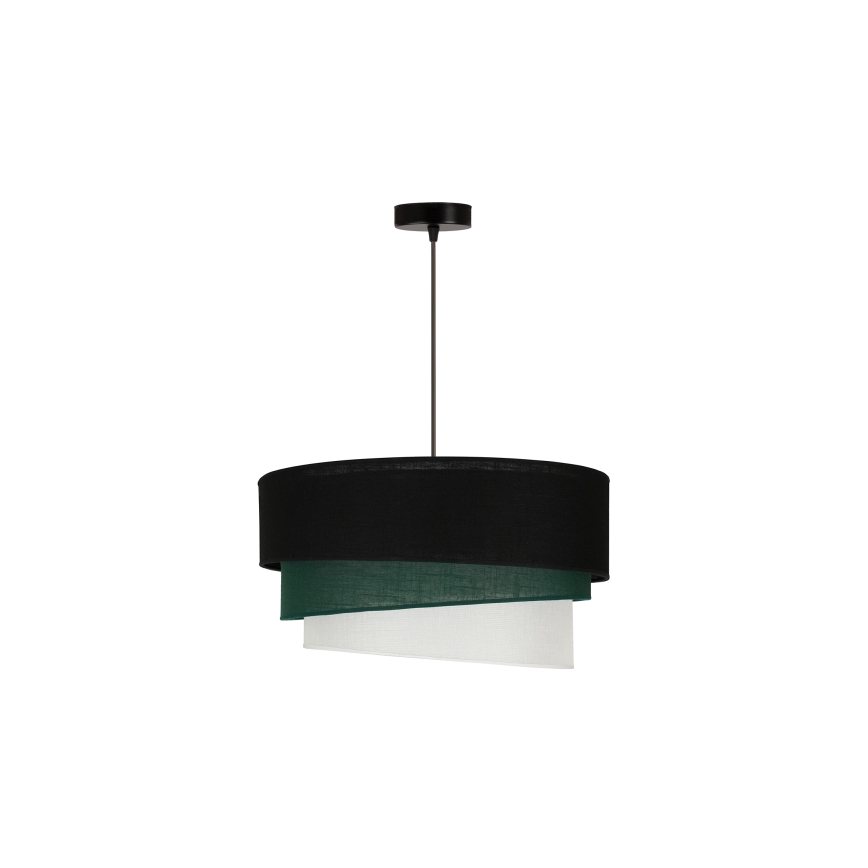Duolla - Lestenec na vrvici TRIO 1xE27/15W/230V pr. 45 cm črna/zelena/bela