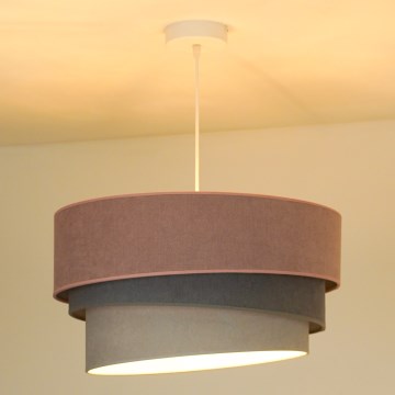 Duolla - Lestenec na vrvici TRIO 1xE27/15W/230V pr. 45 cm roza/siva/bela