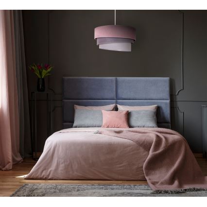 Duolla - Lestenec na vrvici TRIO 1xE27/15W/230V pr. 45 cm roza/siva/bela