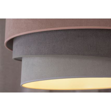 Duolla - Lestenec na vrvici TRIO 1xE27/15W/230V pr. 45 cm roza/siva/bela