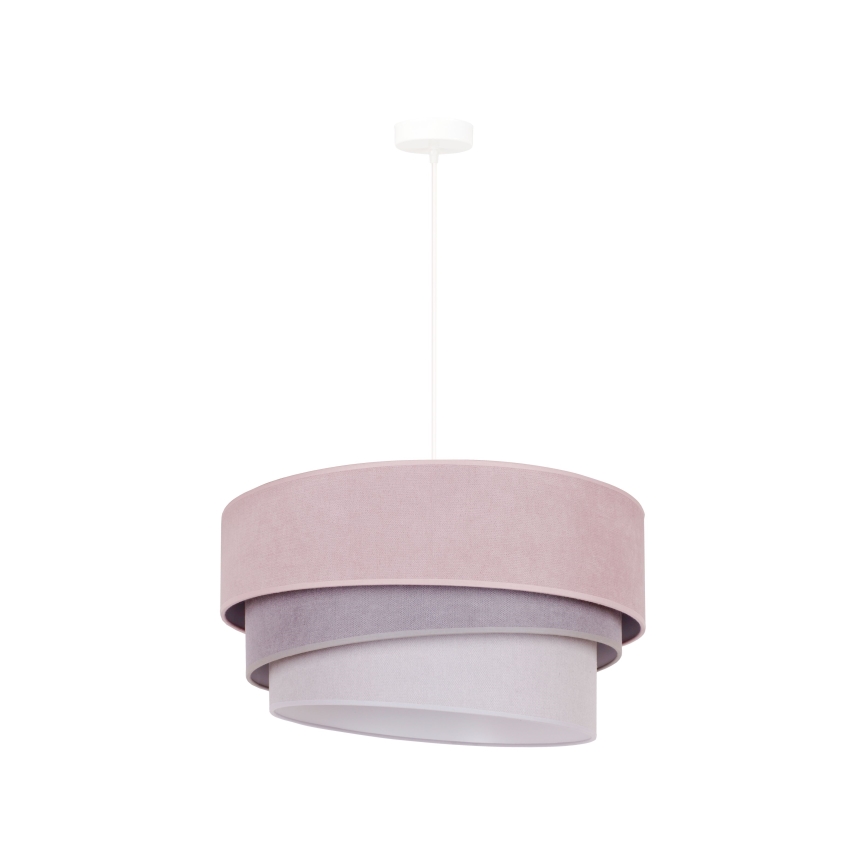 Duolla - Lestenec na vrvici TRIO 1xE27/15W/230V pr. 45 cm roza/siva/bela