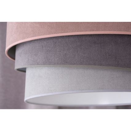 Duolla - Lestenec na vrvici TRIO 1xE27/15W/230V pr. 45 cm roza/siva/bela