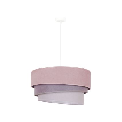 Duolla - Lestenec na vrvici TRIO 1xE27/15W/230V pr. 45 cm roza/siva/bela
