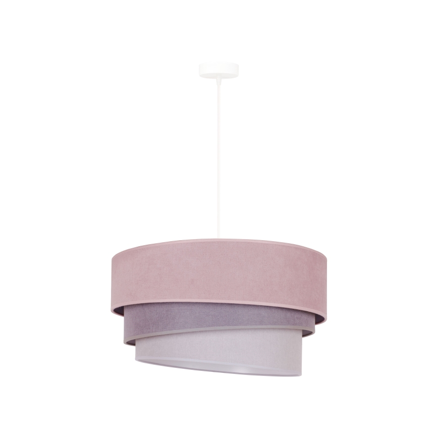 Duolla - Lestenec na vrvici TRIO 1xE27/15W/230V pr. 45 cm roza/siva/bela