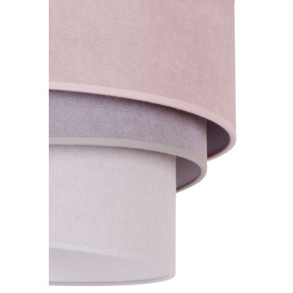 Duolla - Lestenec na vrvici TRIO 1xE27/15W/230V pr. 45 cm roza/siva/bela