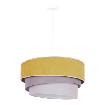 Duolla - Lestenec na vrvici TRIO 1xE27/15W/230V pr. 45 cm rumena/siva/bela