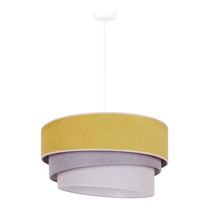 Duolla - Lestenec na vrvici TRIO 1xE27/15W/230V pr. 45 cm rumena/siva/bela