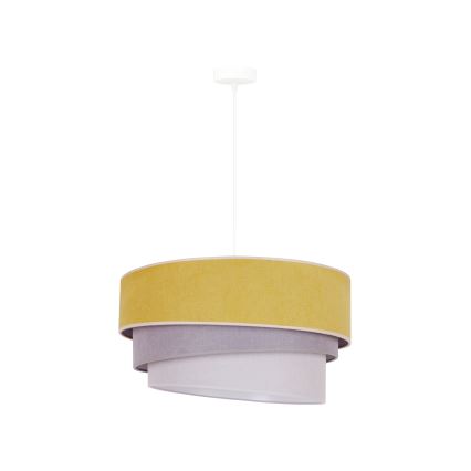 Duolla - Lestenec na vrvici TRIO 1xE27/15W/230V pr. 45 cm rumena/siva/bela