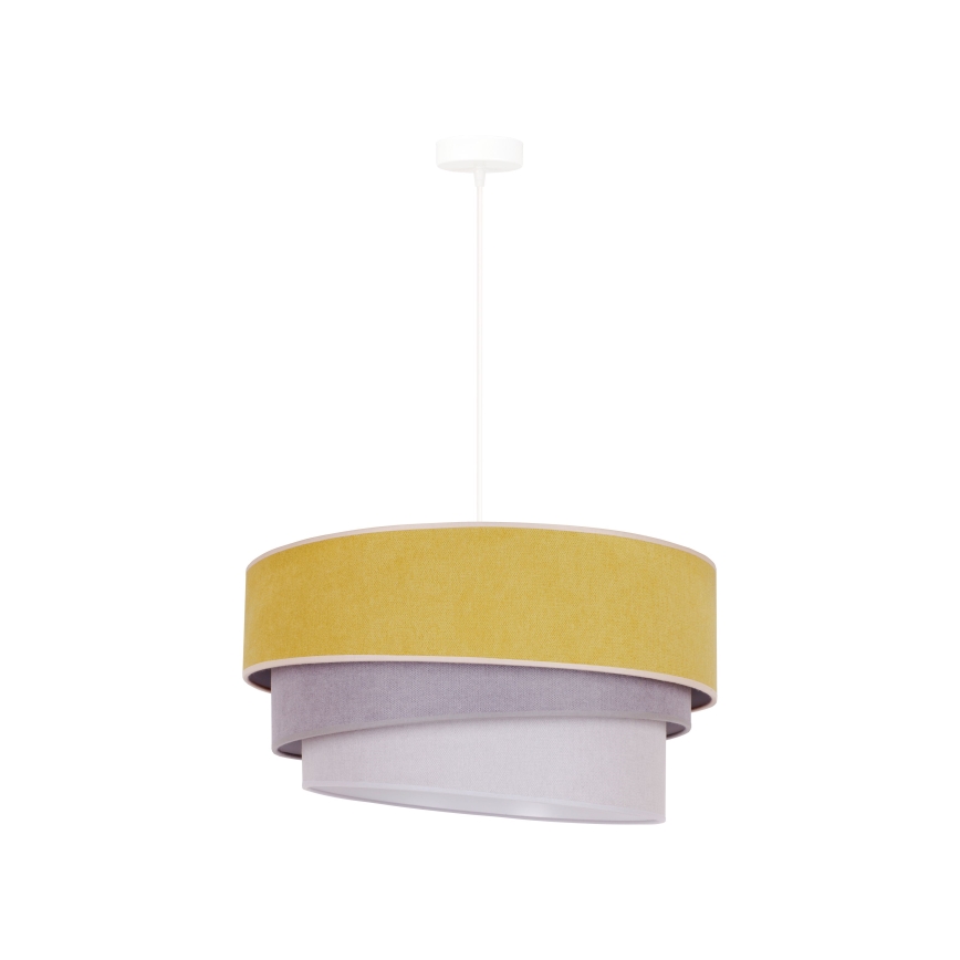 Duolla - Lestenec na vrvici TRIO 1xE27/15W/230V pr. 45 cm rumena/siva/bela