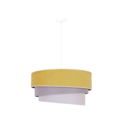 Duolla - Lestenec na vrvici TRIO 1xE27/15W/230V pr. 45 cm rumena/siva/bela