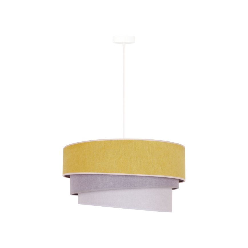Duolla - Lestenec na vrvici TRIO 1xE27/15W/230V pr. 45 cm rumena/siva/bela