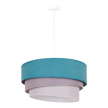 Duolla - Lestenec na vrvici TRIO 1xE27/15W/230V pr. 45 cm turkizna/siva/bela